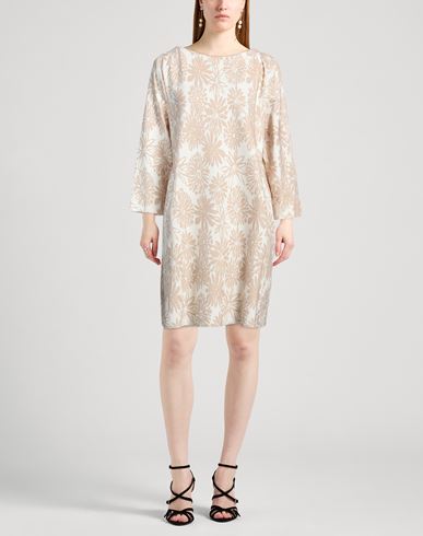 Liviana Conti Woman Mini dress Sand Size 12 Viscose, Polyamide, Elastane