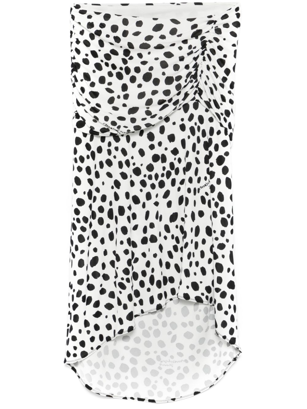 Polka dot-print midi skirt - White