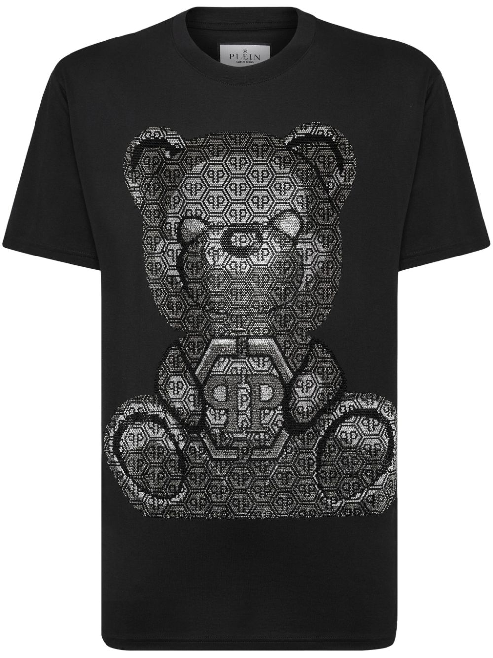 3D Teddy embellished T-shirt - Black