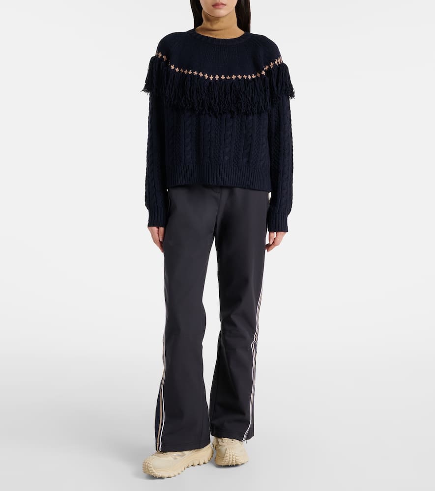 Clara fringed wool and cotton sweater