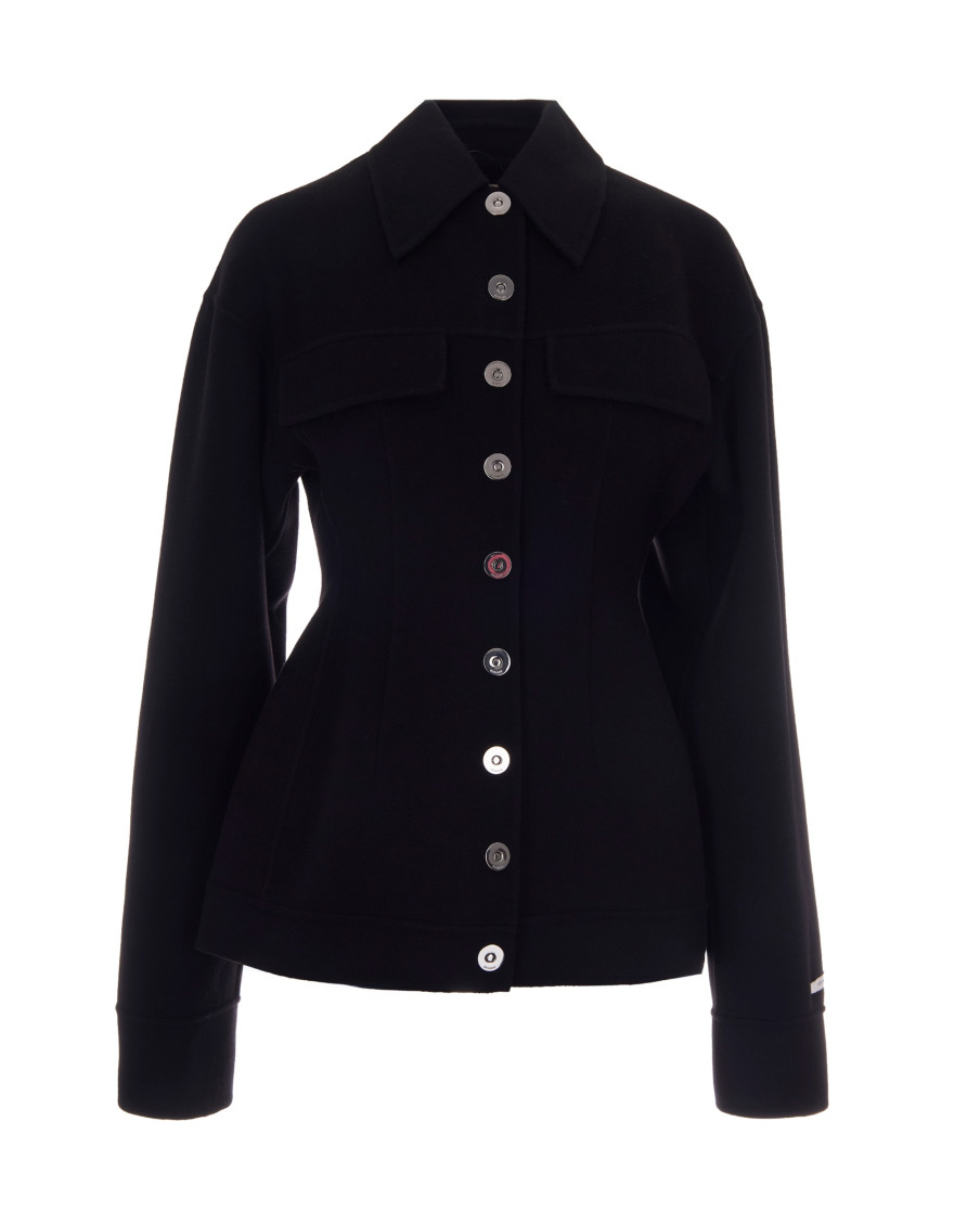 Black Arena Shirt Collar Jacket