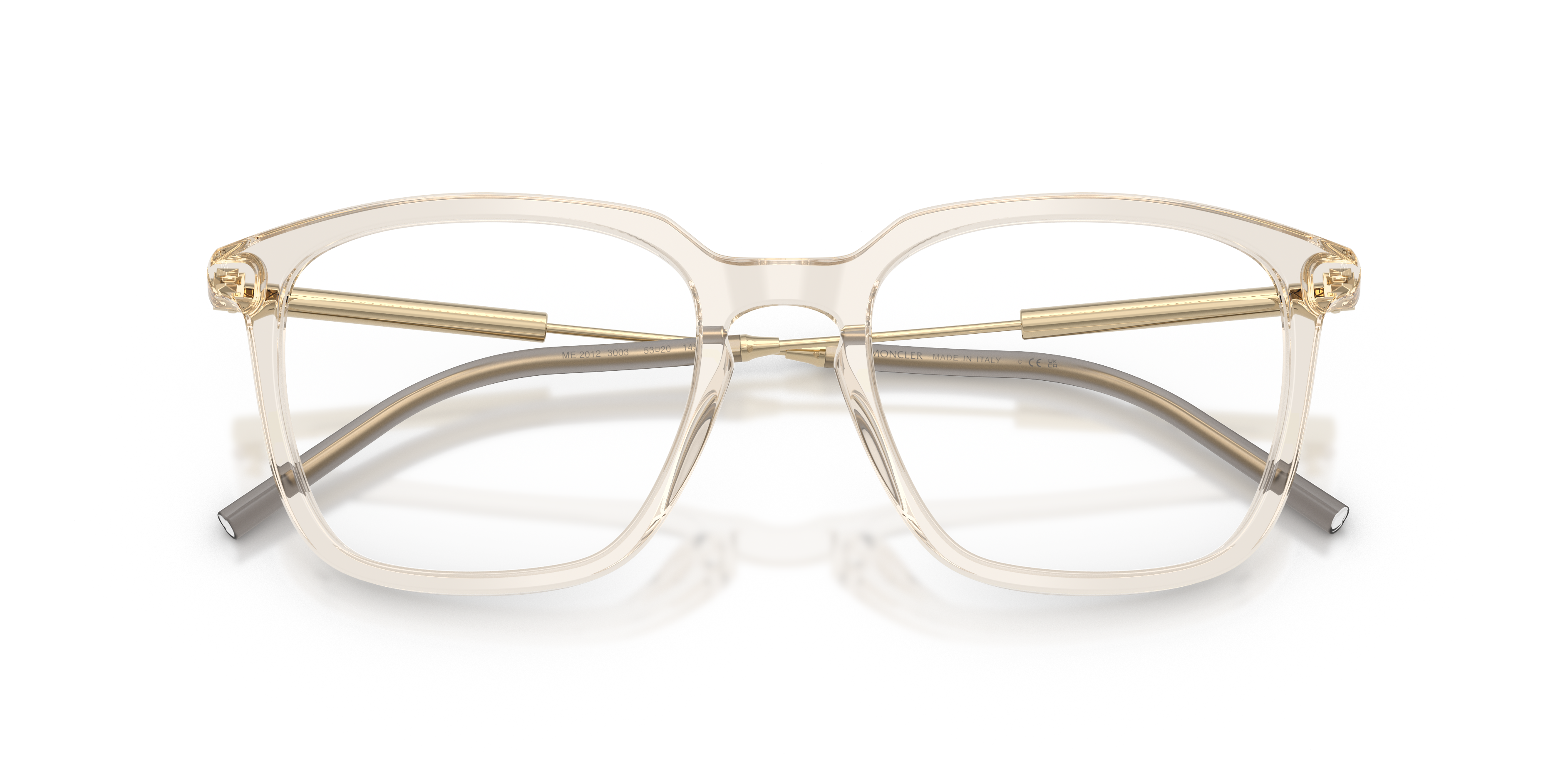 Moncler Unisex Moncler ME2012 3003 Monturas ópticas Acetato Marrón Transparente Pantos Norma