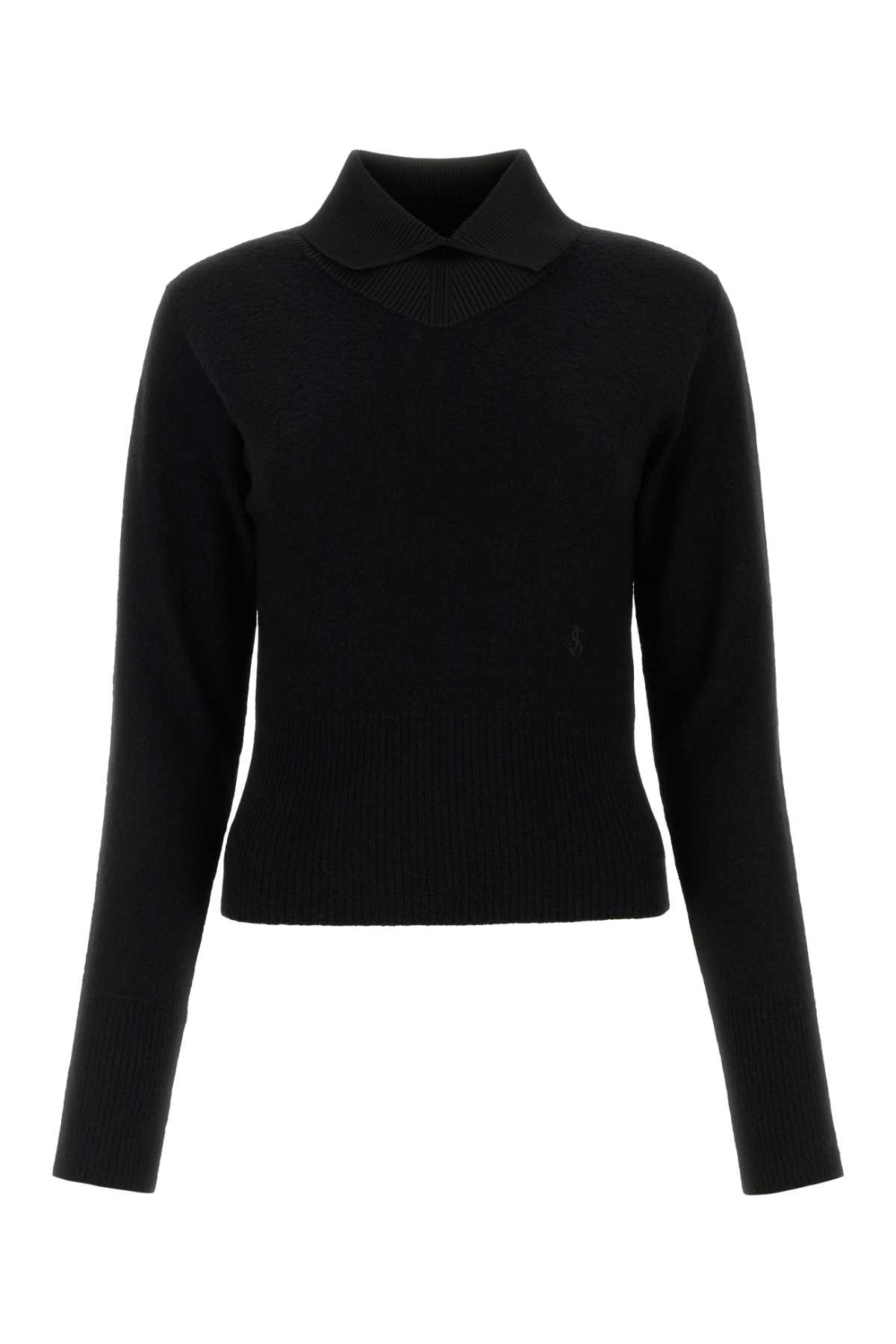 Black Embroidered Logo Sweater