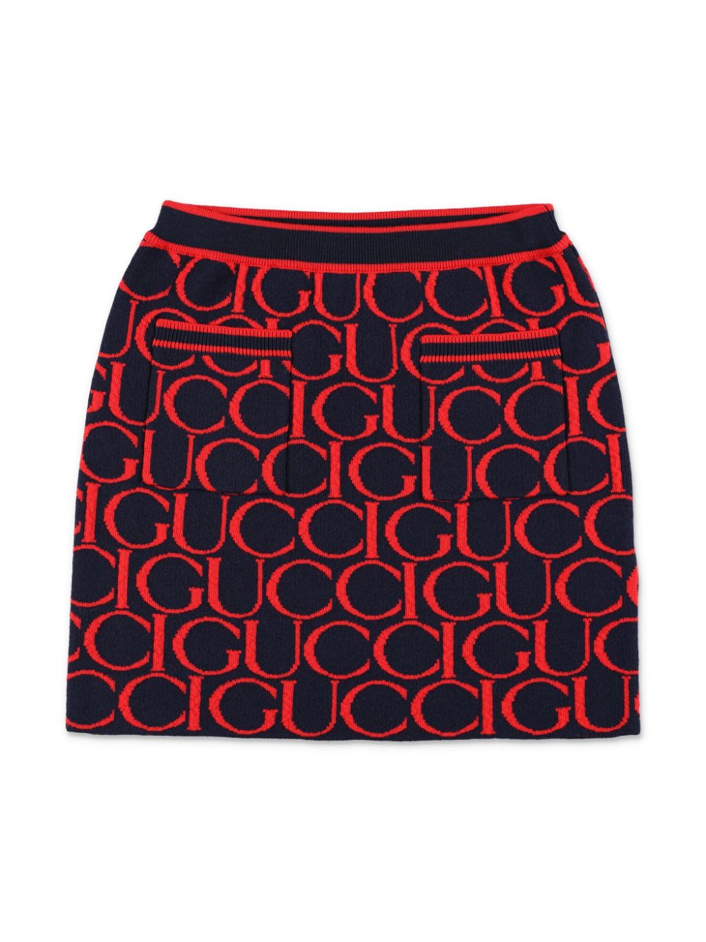 Wool-jacquard skirt - Blue