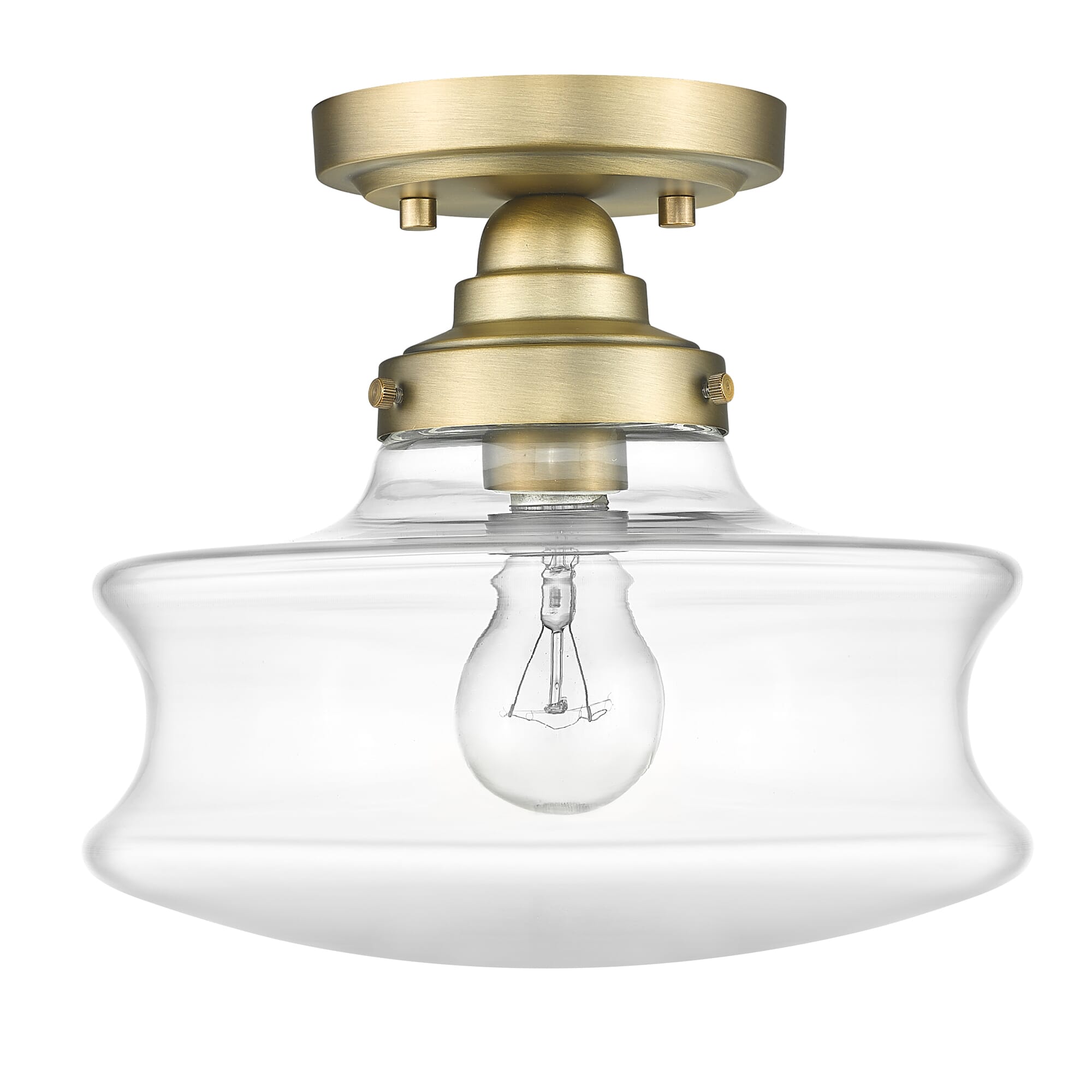 Antique Brass One Light Convertible Semi-Flush from the Keal Collection