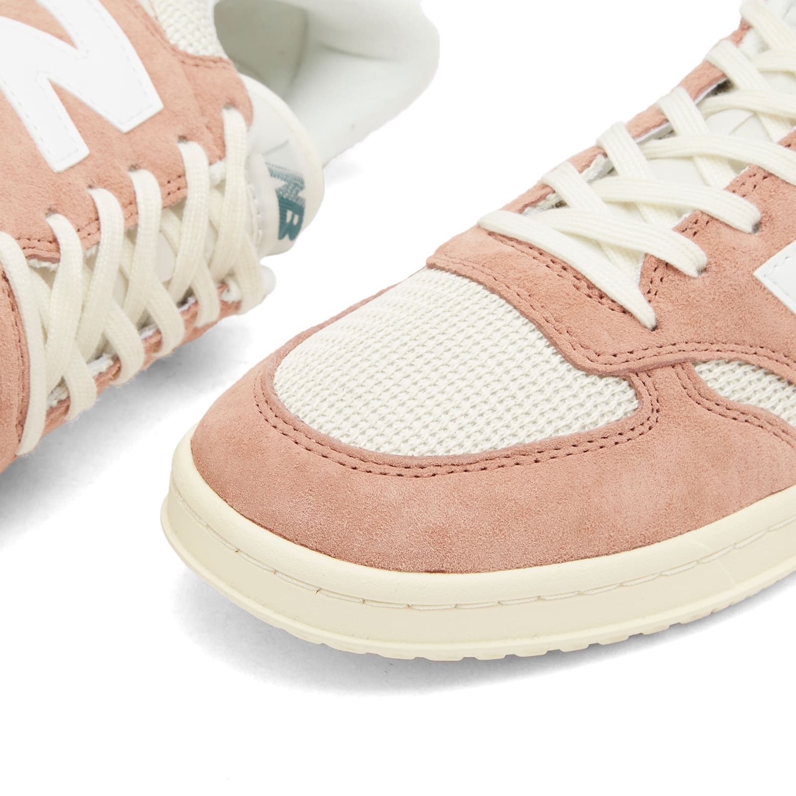 New Balance Unisex T500 in Brown/Beige/Green/White Suede/Mesh, size 4
