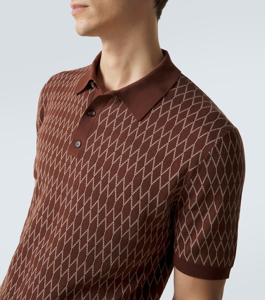 Cotton jacquard polo shirt