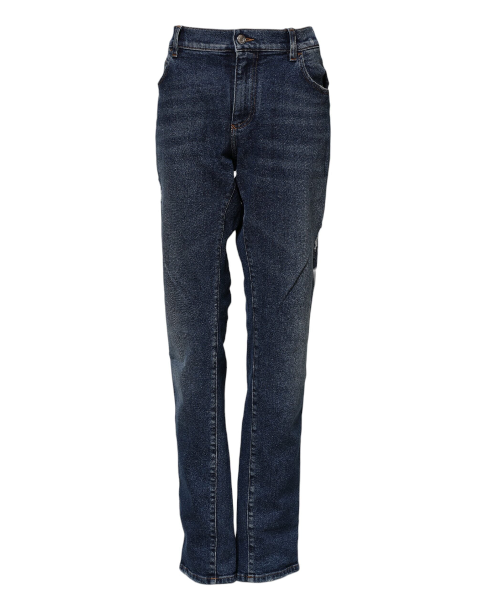 Straight-Cut Denim Jeans — Blue