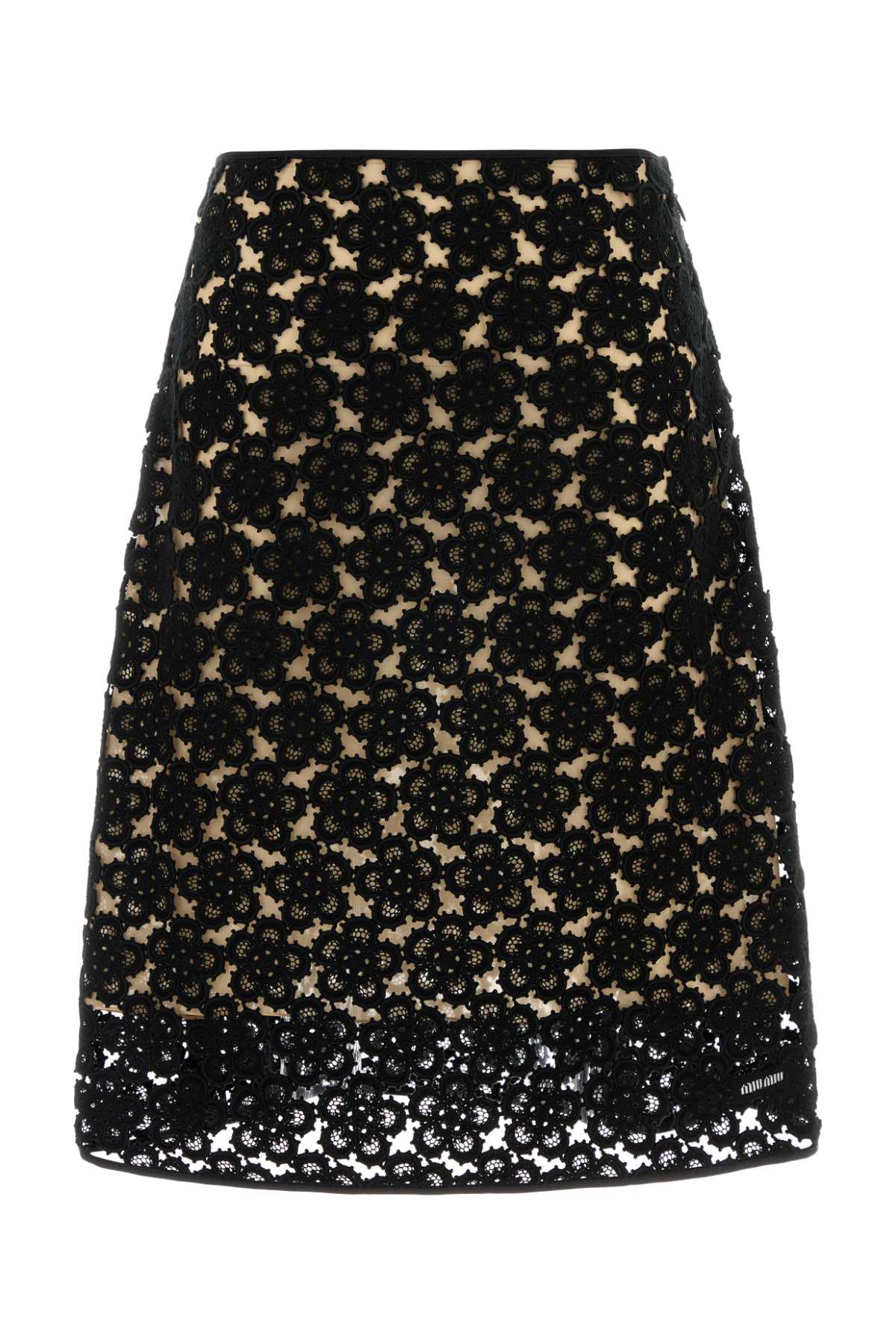Lace-Patterned Skirt — Black