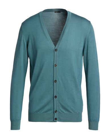 Man Cardigan Deep teal Size XXL Merino Wool