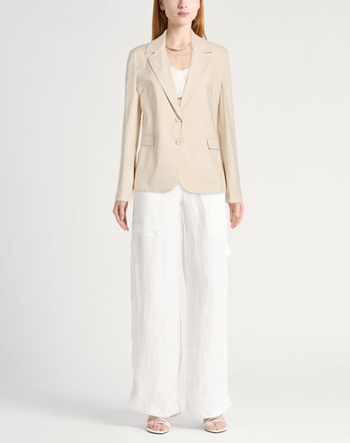 Woman Blazer Ivory Size 8 Cotton, Nylon, Elastane
