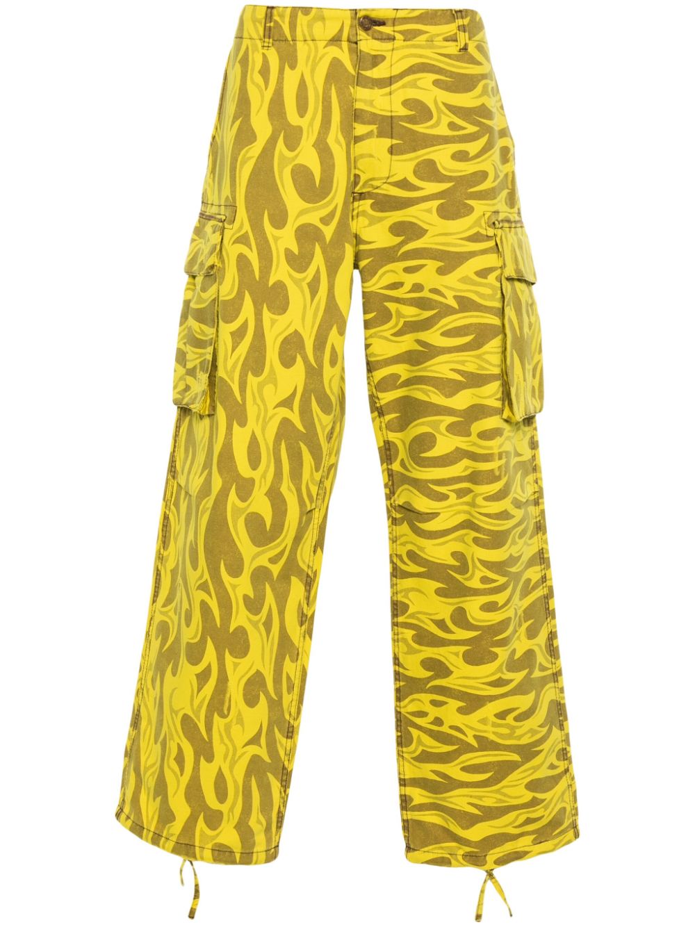 Abstract-print cargo pants - Yellow