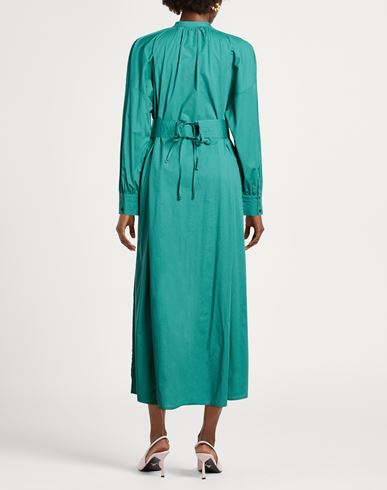 Woman Midi dress Green Size 12 Cotton, Elastane