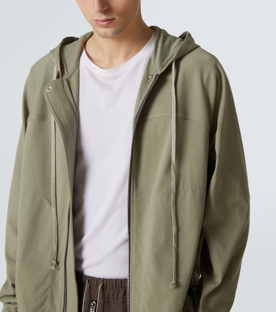 Zip-up cotton jersey hoodie
