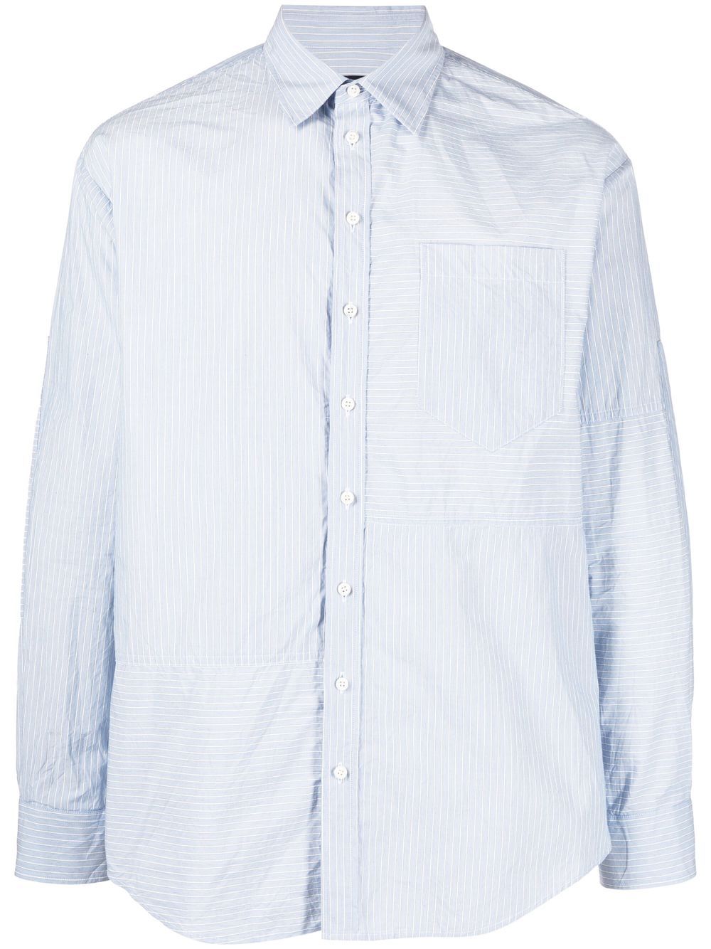 Stripe-pattern cotton shirt - Blue