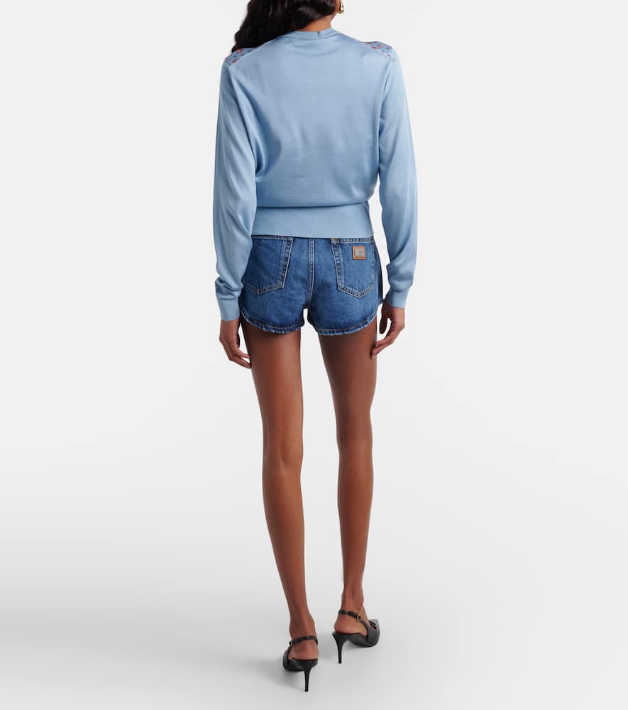 Denim micro shorts