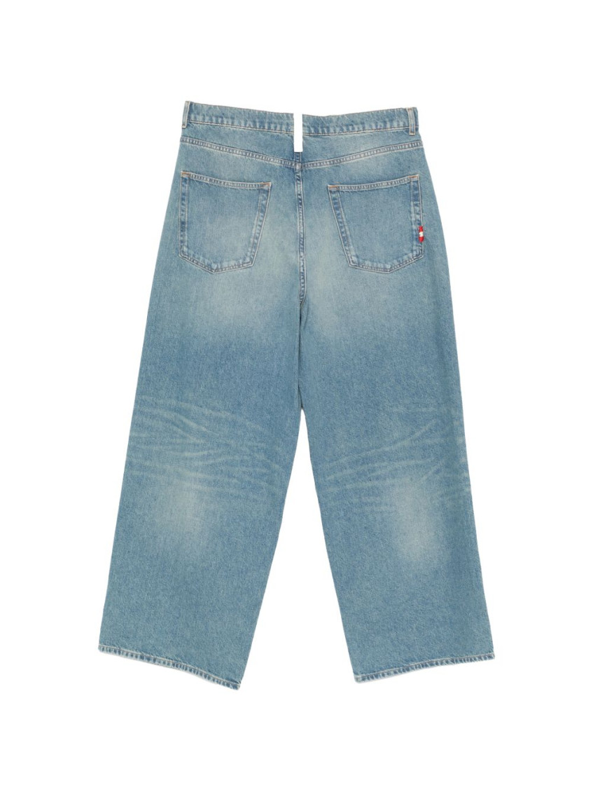 Light Blue Washed Wide Leg Jeans