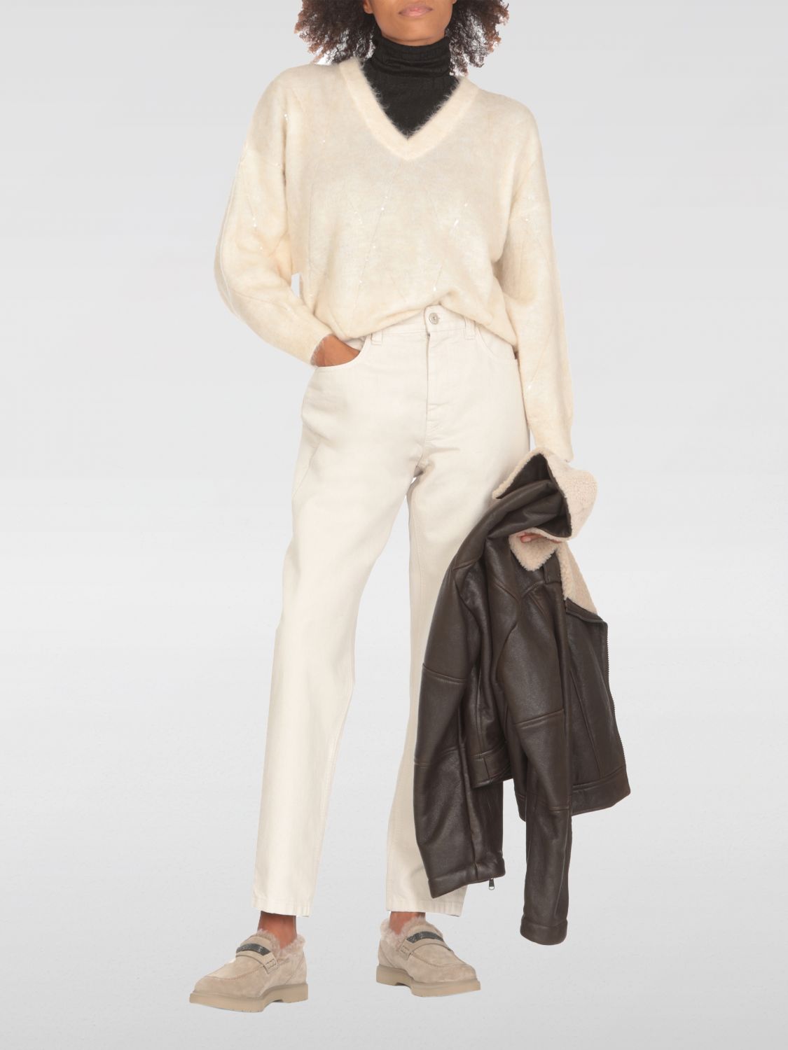 Cropped jeans - Neutrals