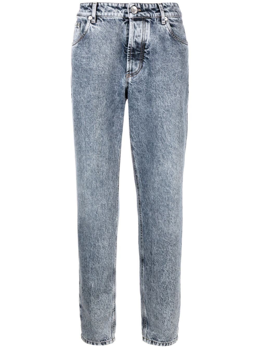 Mid-rise straight-leg jeans - Blue