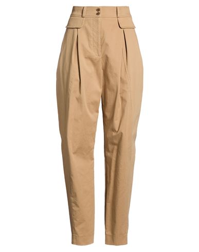 Woman Pants Camel Size 6 Cotton, Elastane