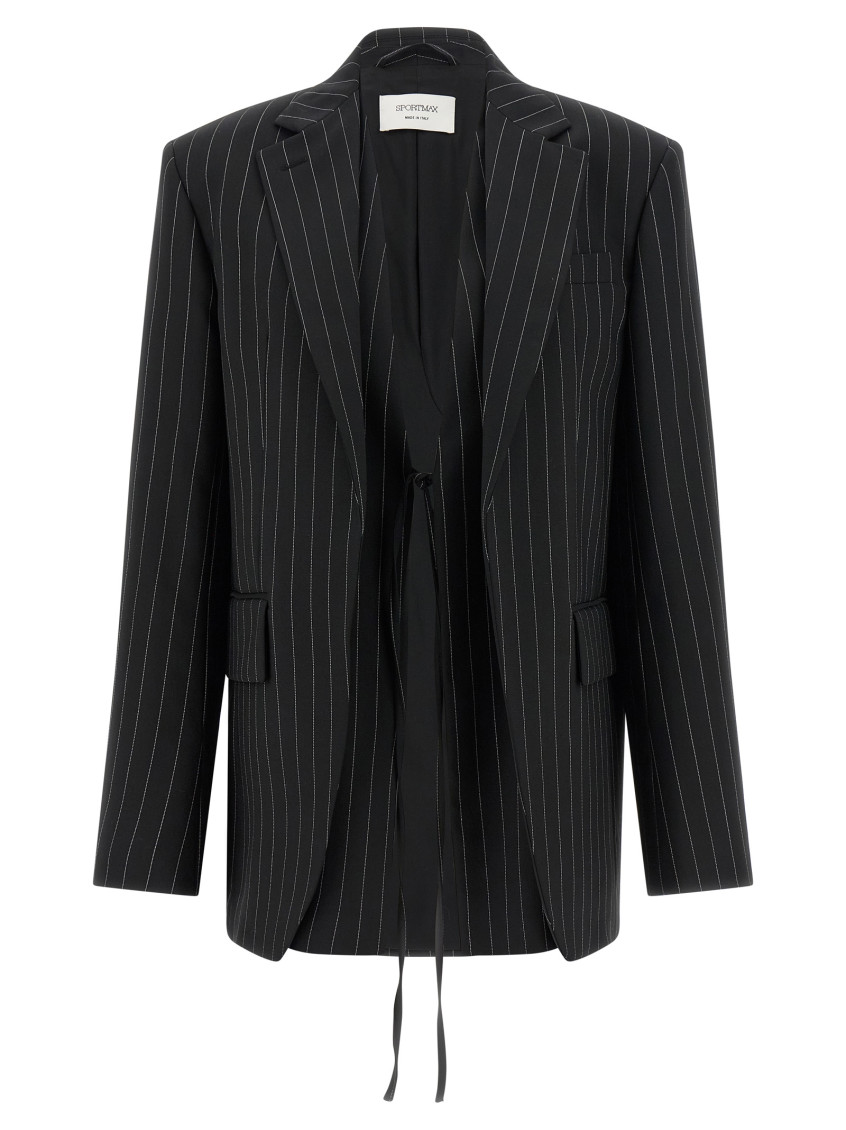 Spxdivina - Tailored Blazer In Pinstriped Gabardine