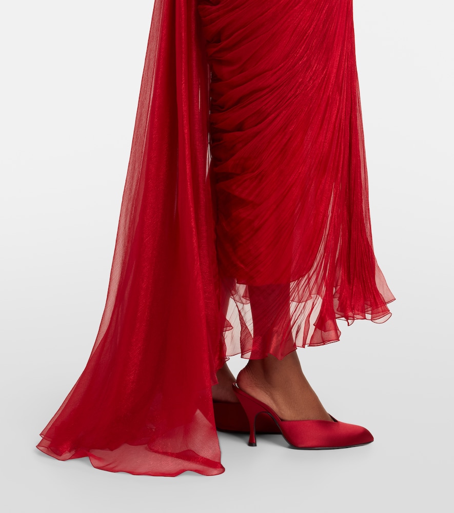 Rio draped silk muslin gown