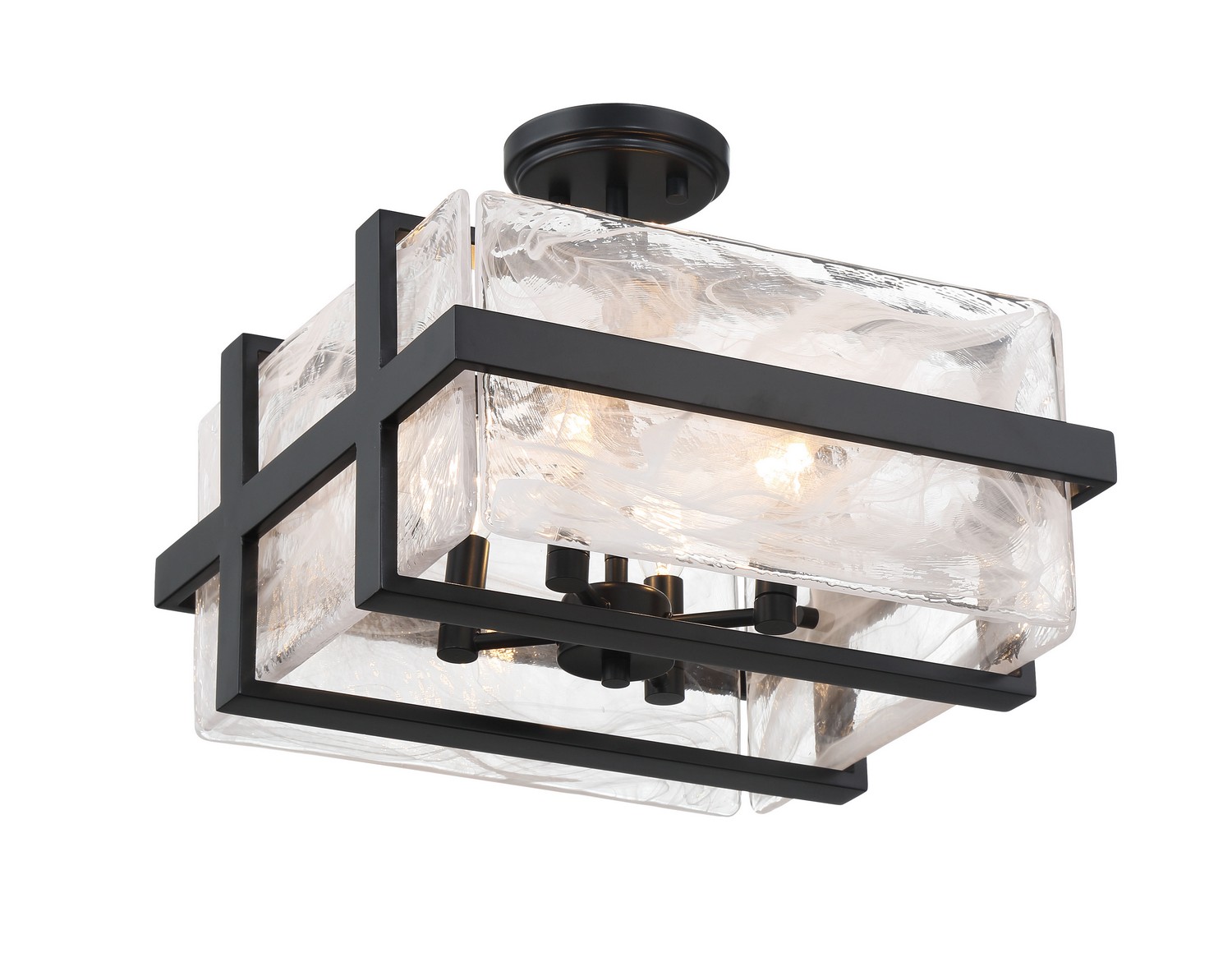 Coal Four Light Semi Flush Mount from the Cloud Break Collection