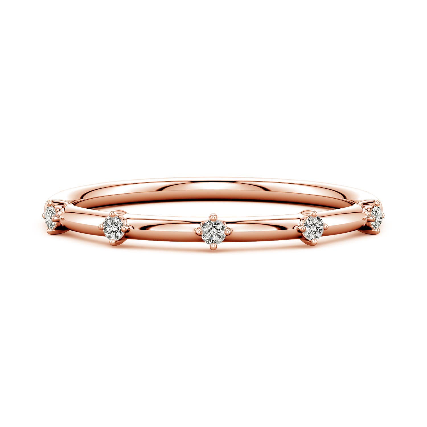 Angara 1.5 MM Round Diamond Five-Stone Station Ring in 18K Rose Gold