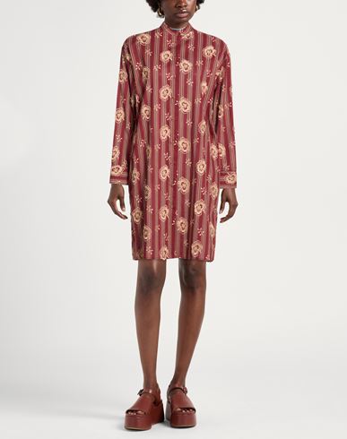 Woman Midi dress Brick Size 10 Cotton, Polyester