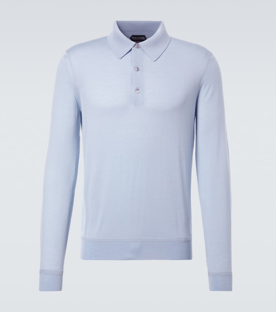 Cashmere and silk polo sweater