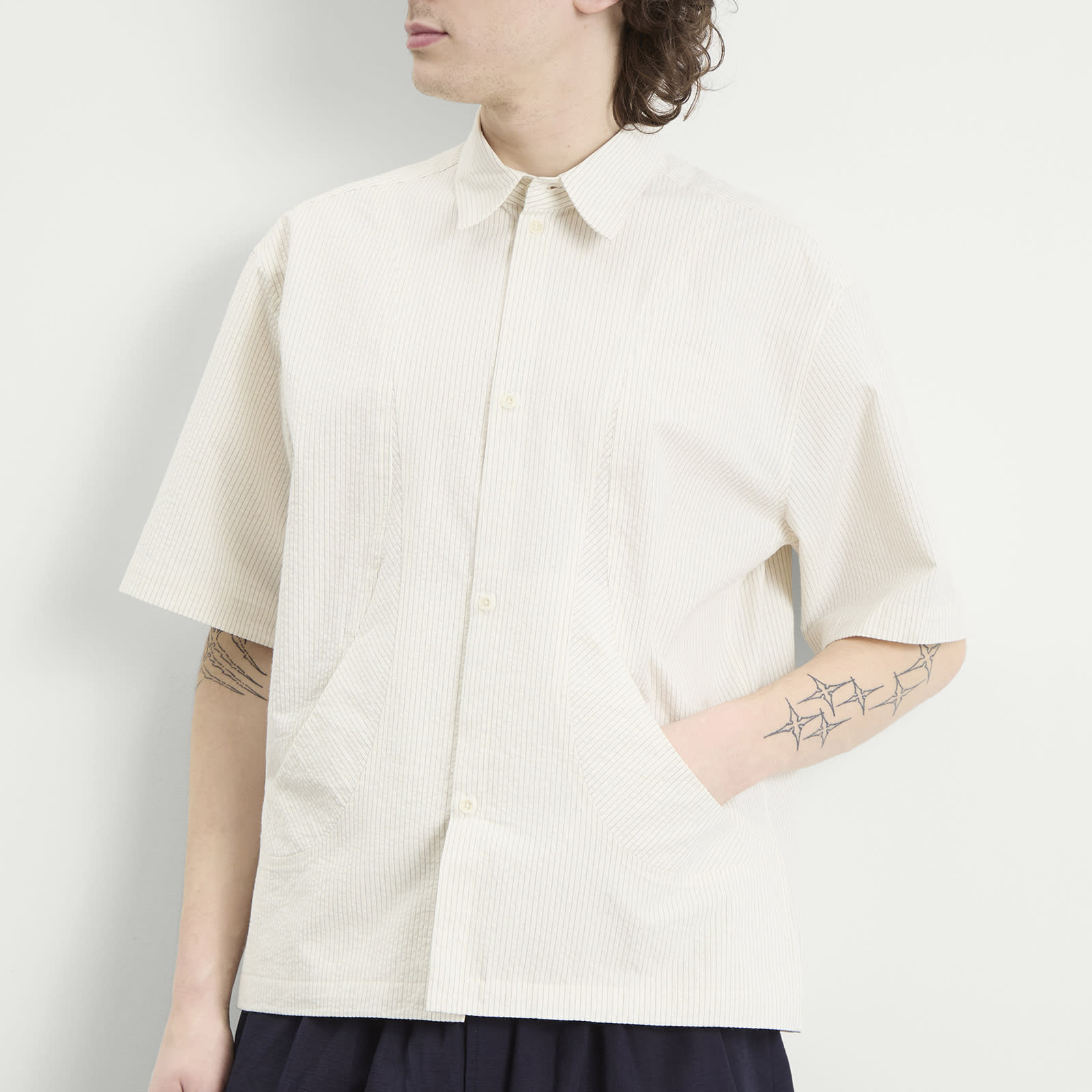 Men's Takeshi Shirt in Ivory Stripe