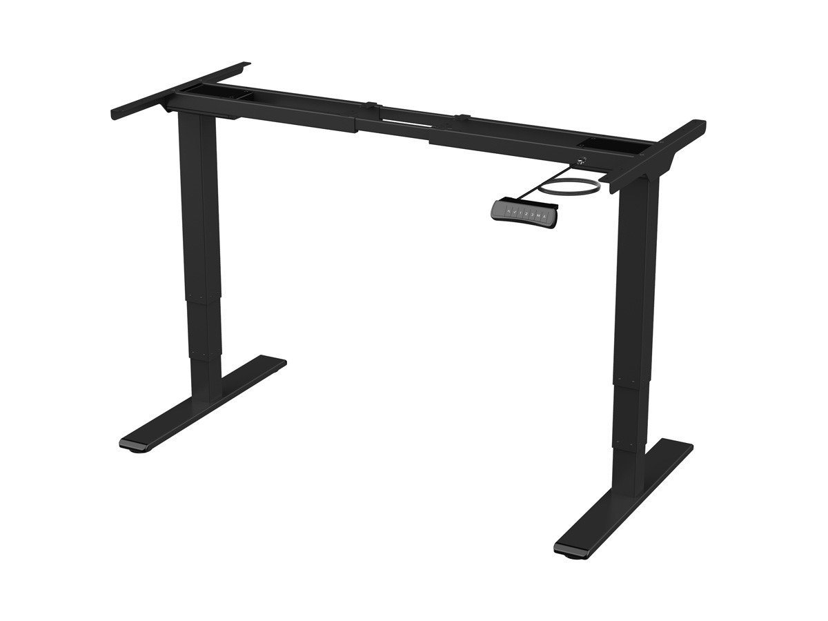 Dual Motor Height Adjustable 3-Stage Electric Sit-Stand Desk Frame, v2, Black