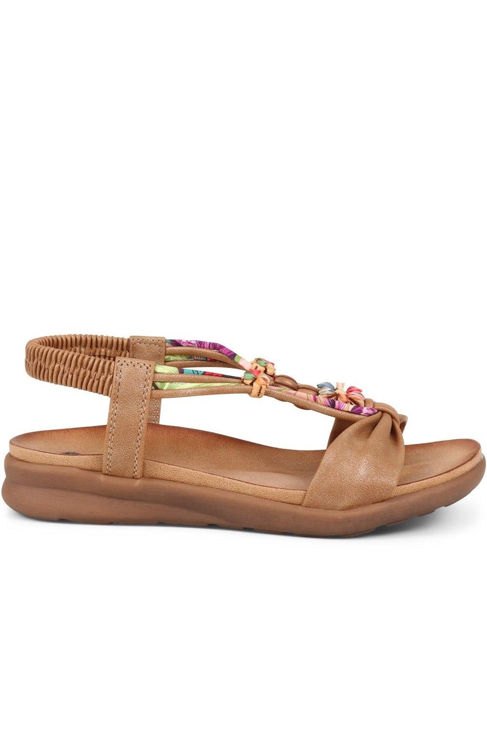 Pavers Women's Embellished Flat Sandals in Brown