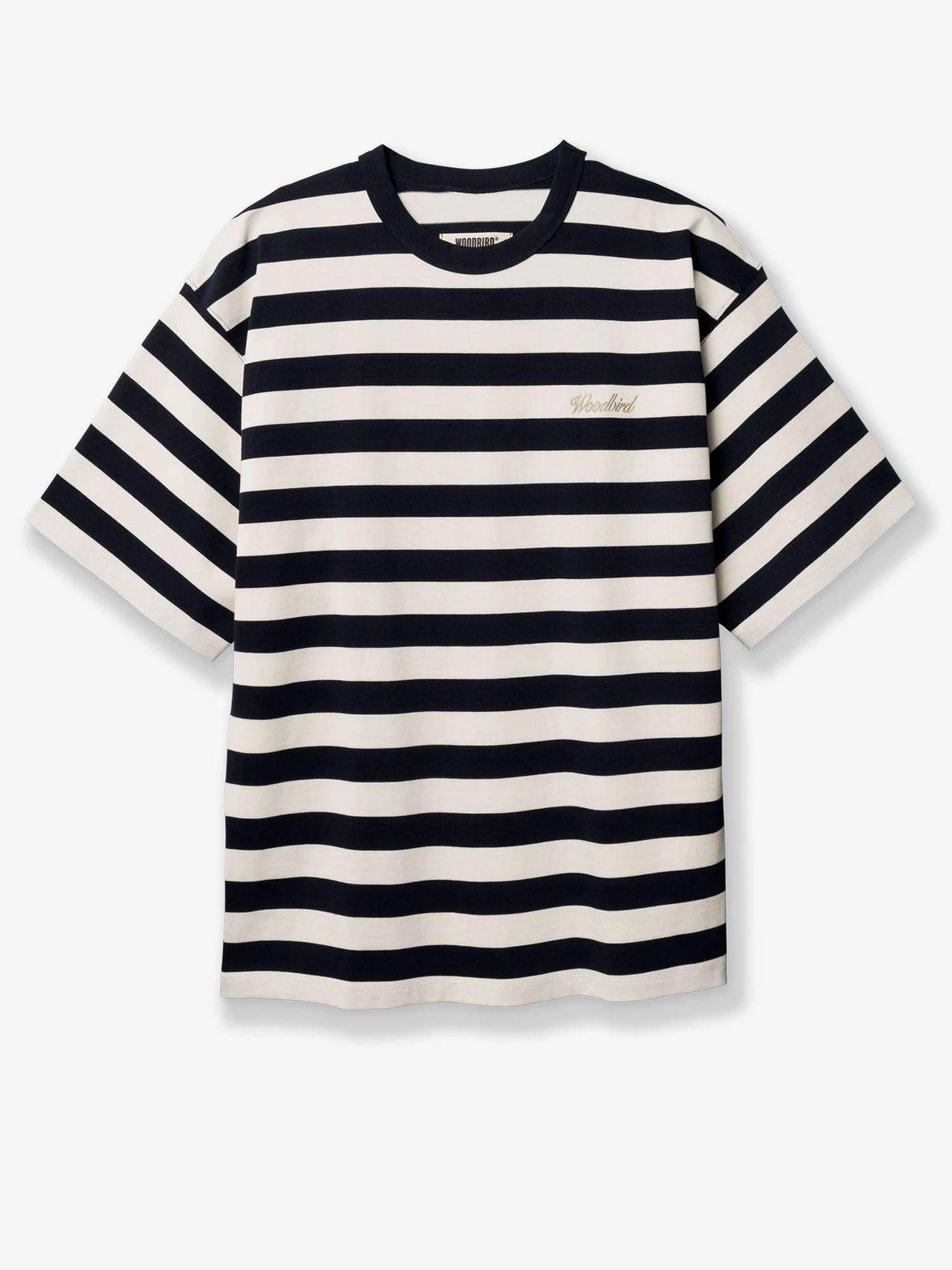 Striped Organic Cotton T-Shirt — Navy
