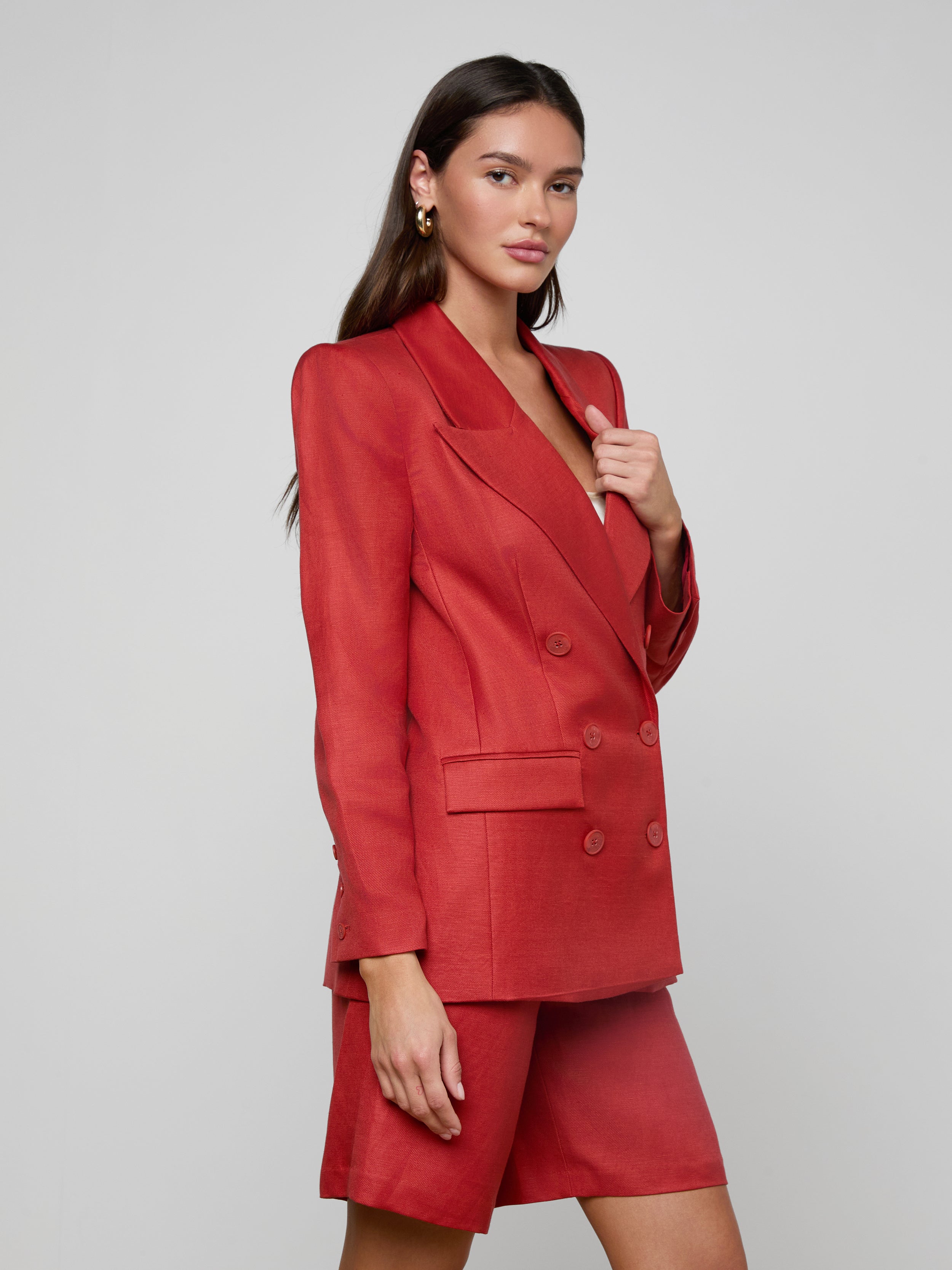 Cambrie Oversized Blazer In Poppy