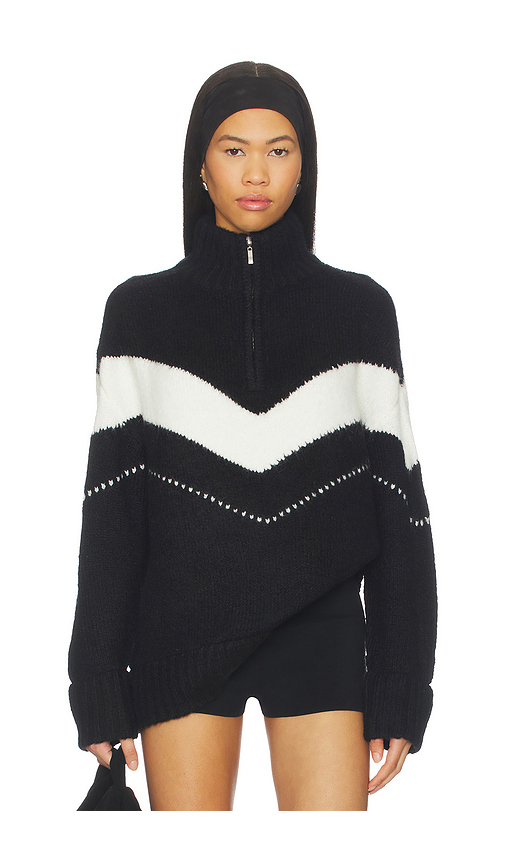 PISTOLA Arden Chevron Color Block Sweater in Black. L. Also in XS, S