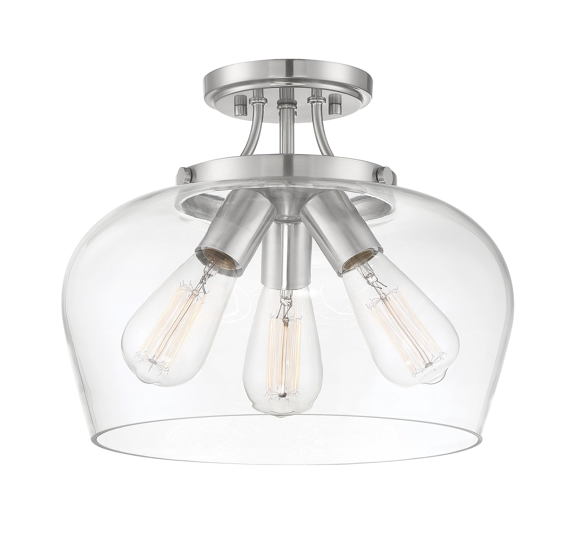 Savoy House Octave 3-Light Semi-Flush Ceiling Light in Satin Nickel - 6-4035-3-SN