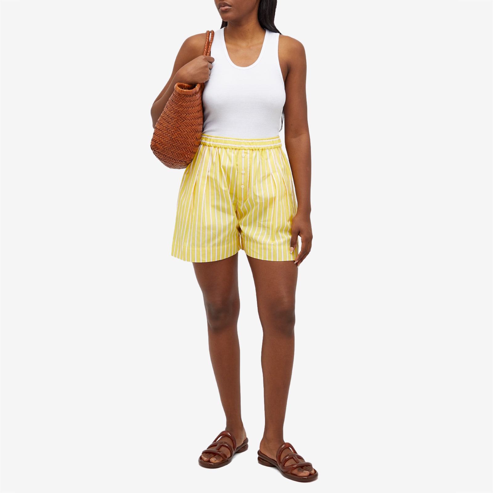 Women's Zia Shorts in Yellow Melon Stripe