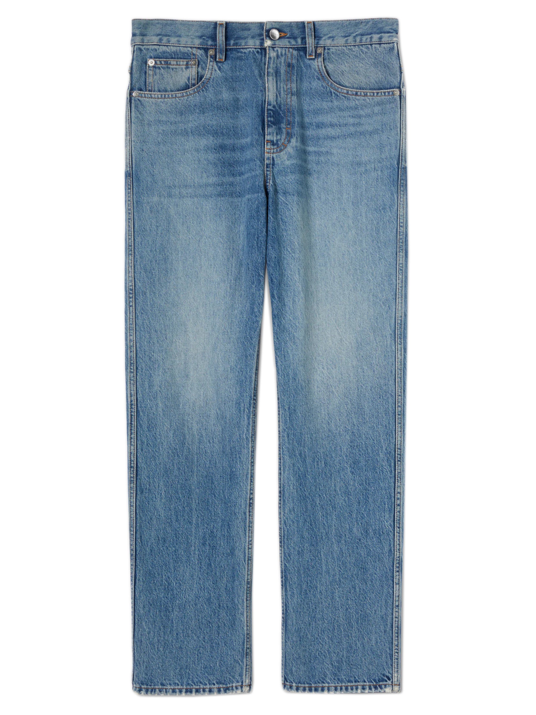 Rosso Ancora Naplak Label Slim Fit Cotton Jeans with Five-Pocket Design
