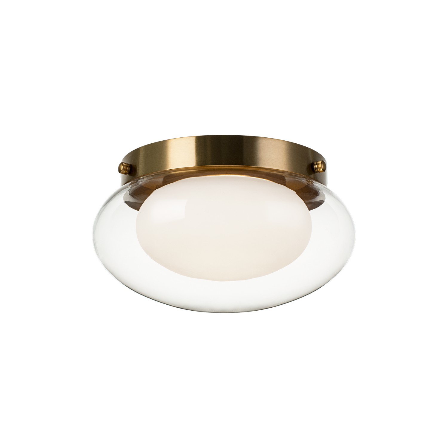 Aged Gold Brass Flush Mount from the Caspian Collection