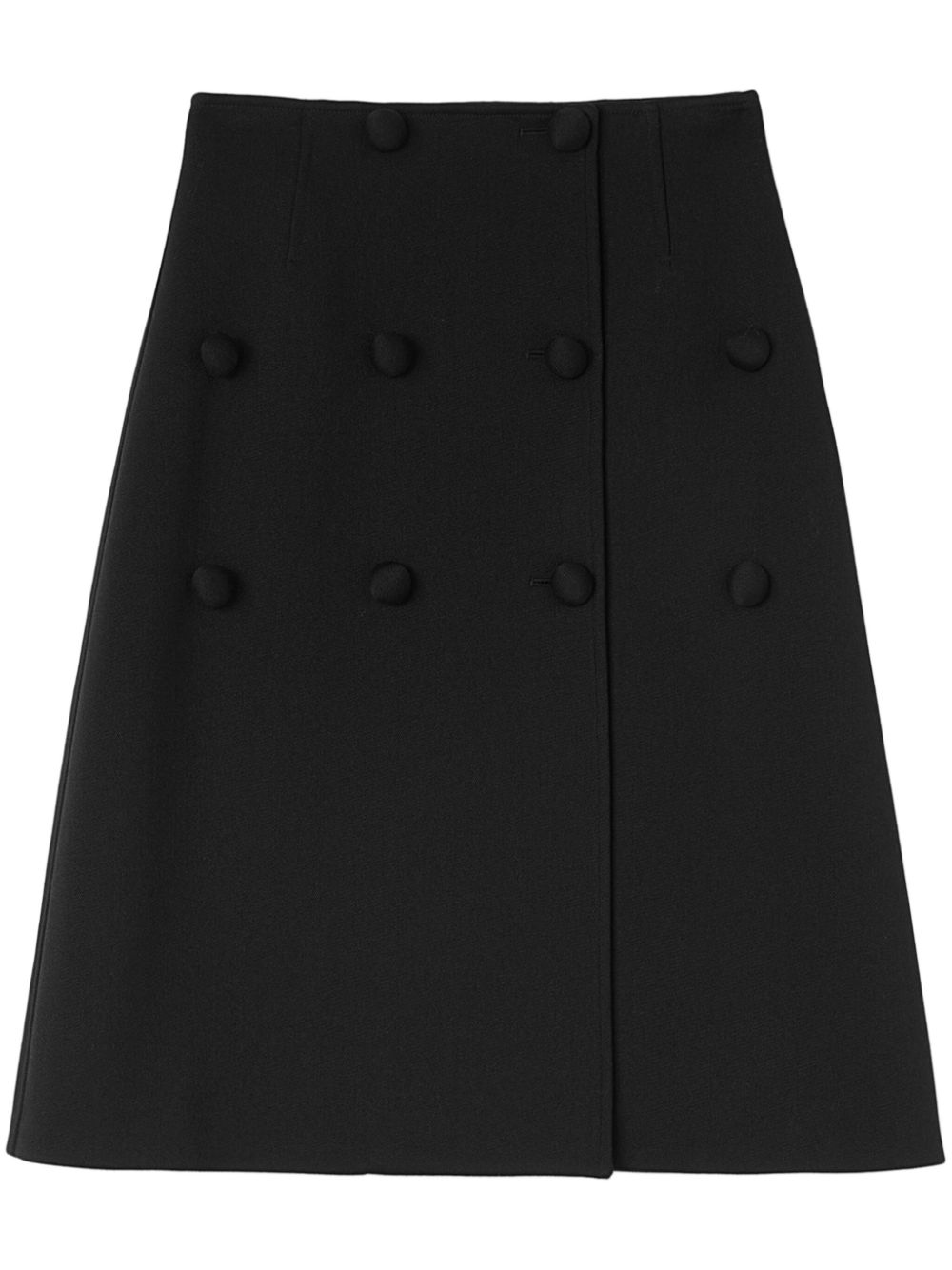 A-line decorative-buttons skirt - Black