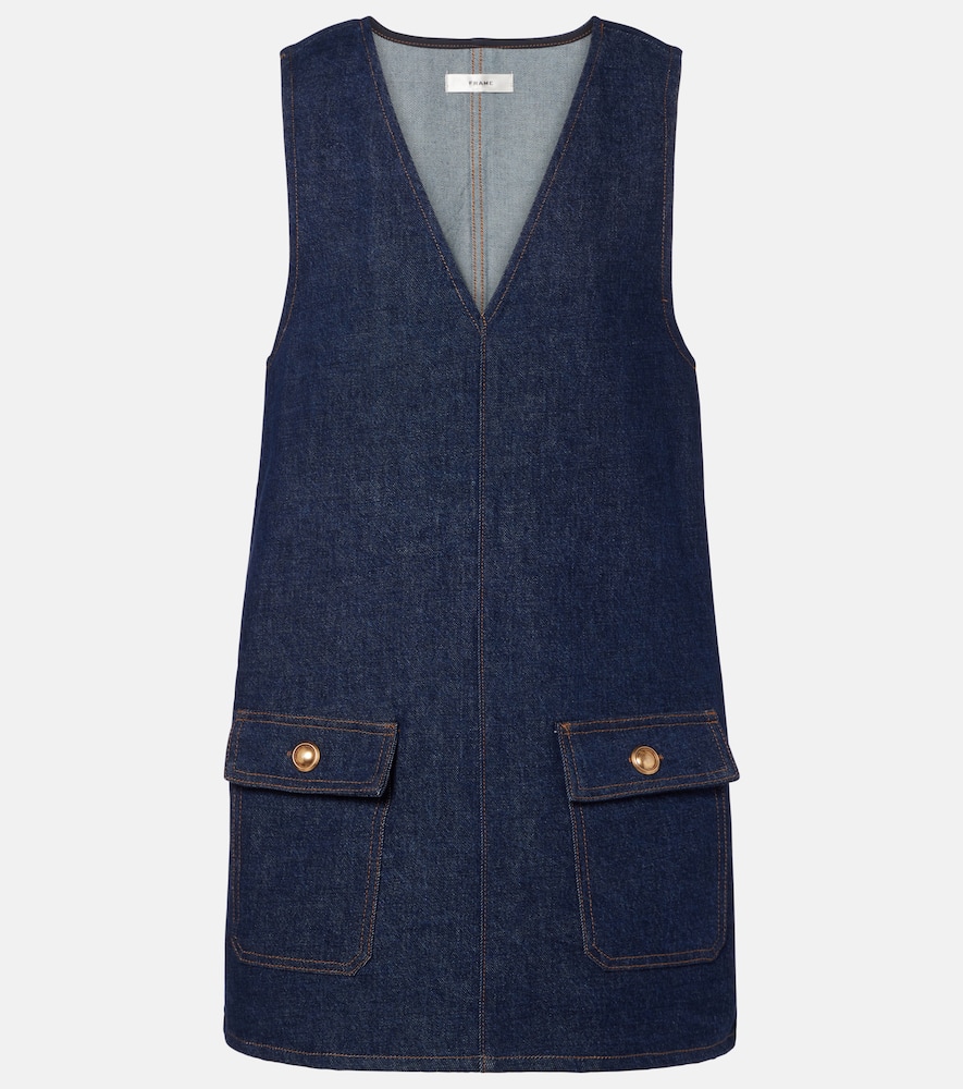 Pinafore cotton denim minidress