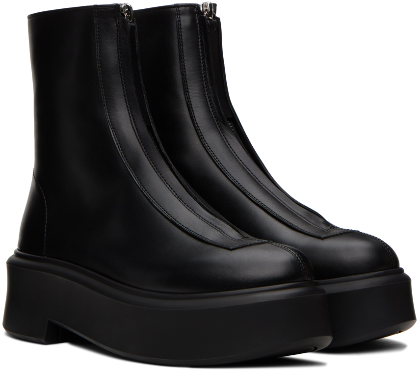 Black I zip-up boots