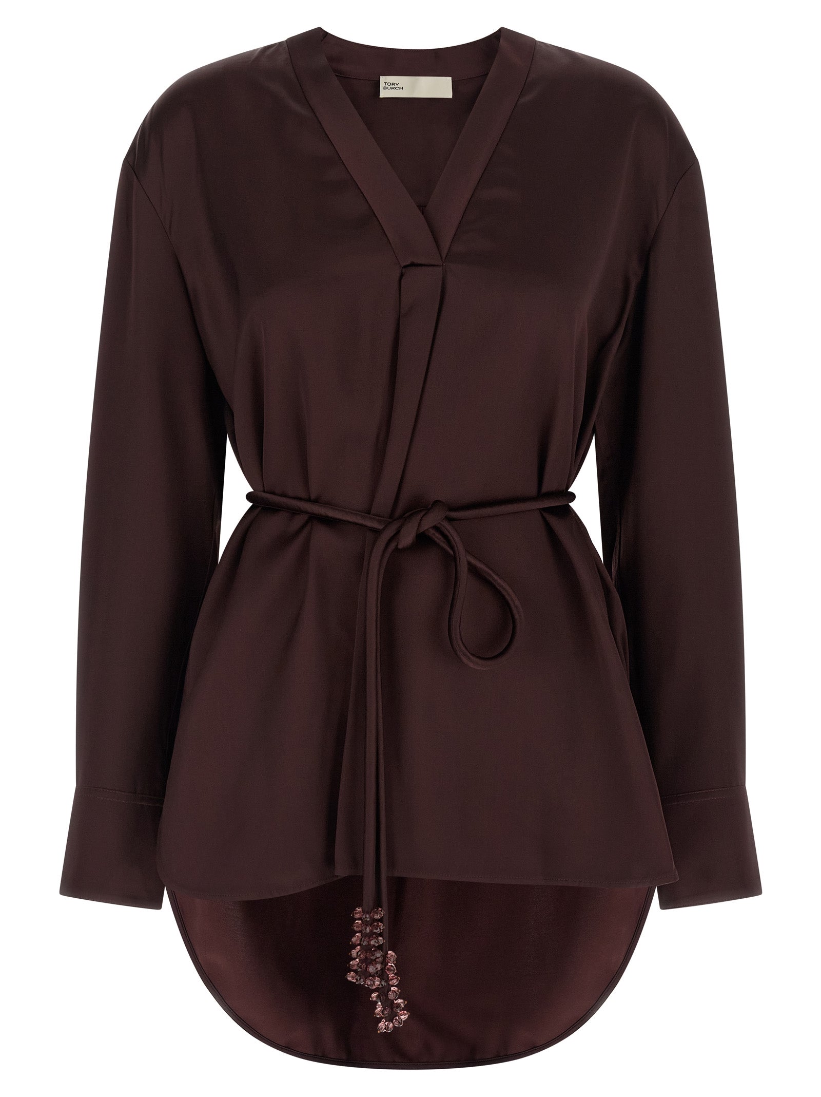 Viscose Satin Blouse — Burgundy