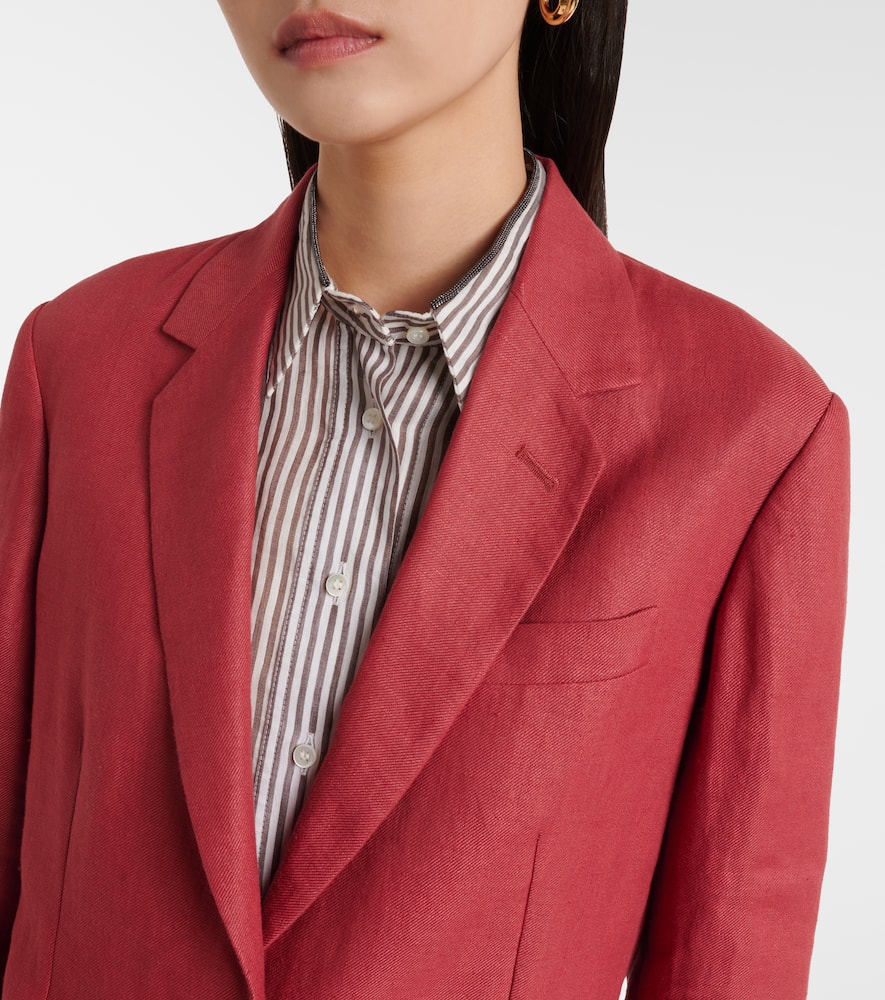 Hemp and linen gabardine blazer