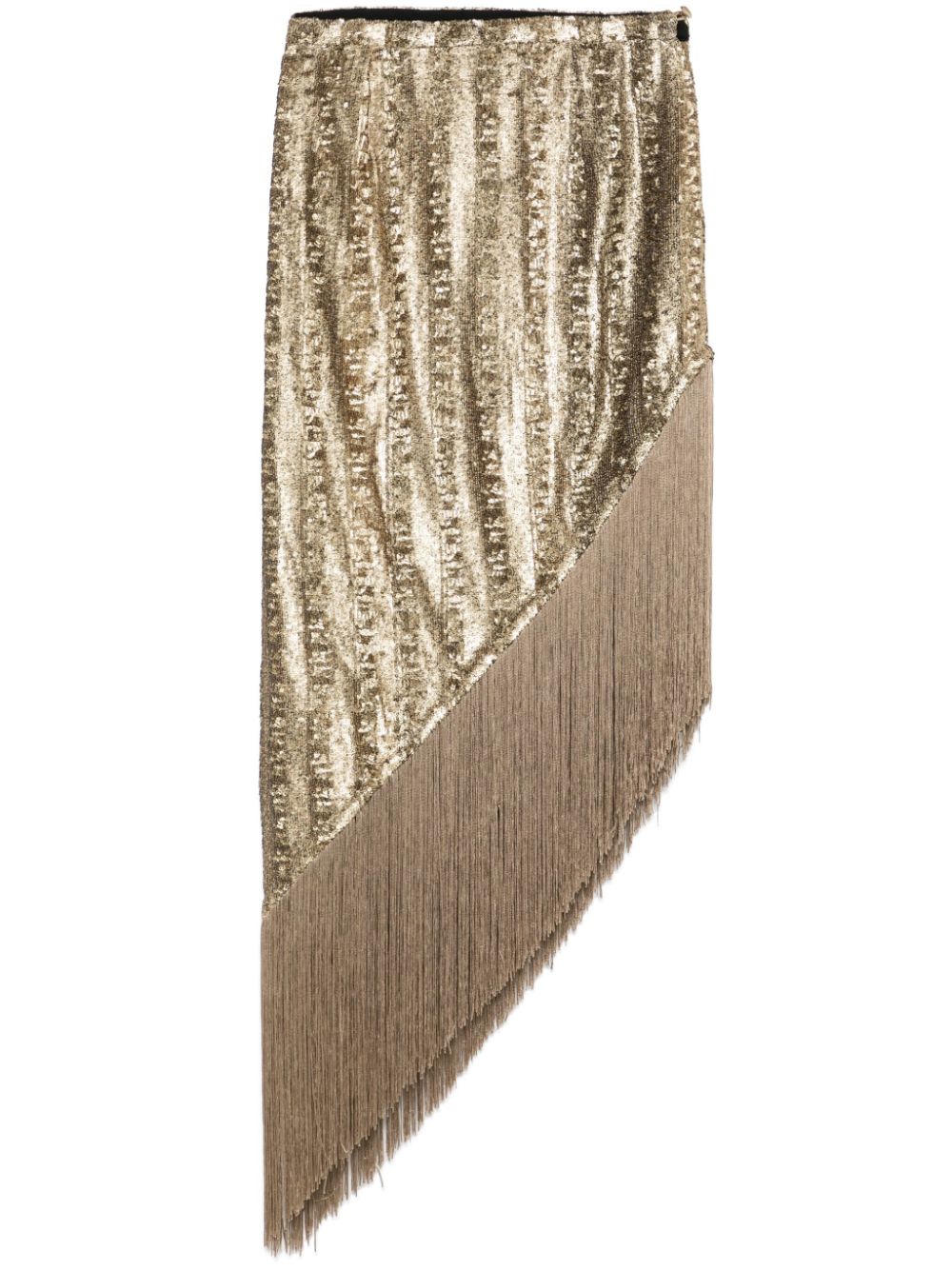 Sequin-embellished midi skirt - Gold
