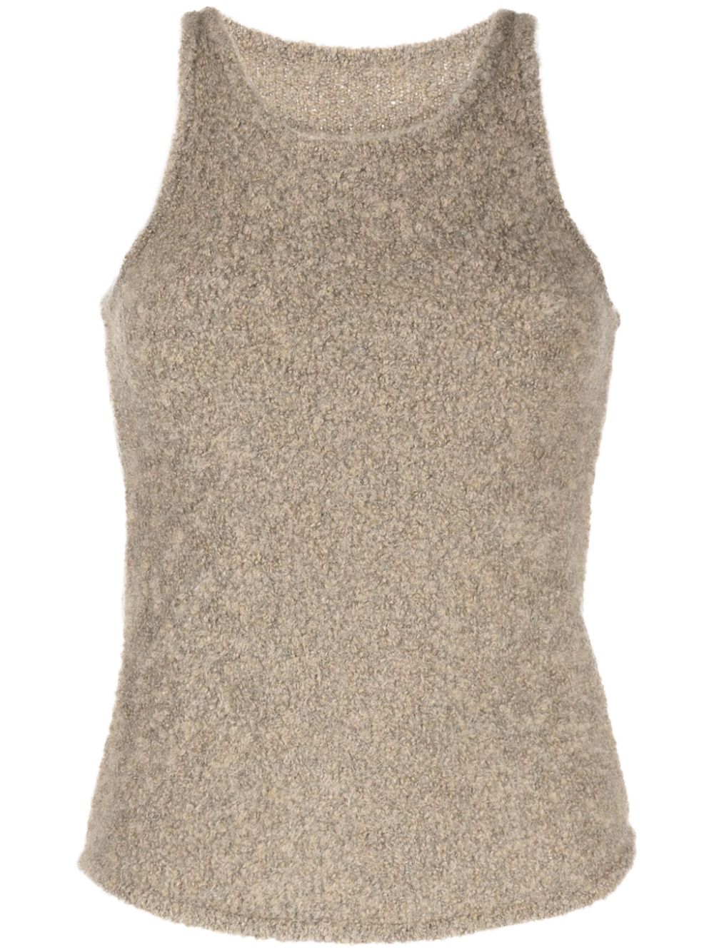 Sleeveless fleece knitted top - Green
