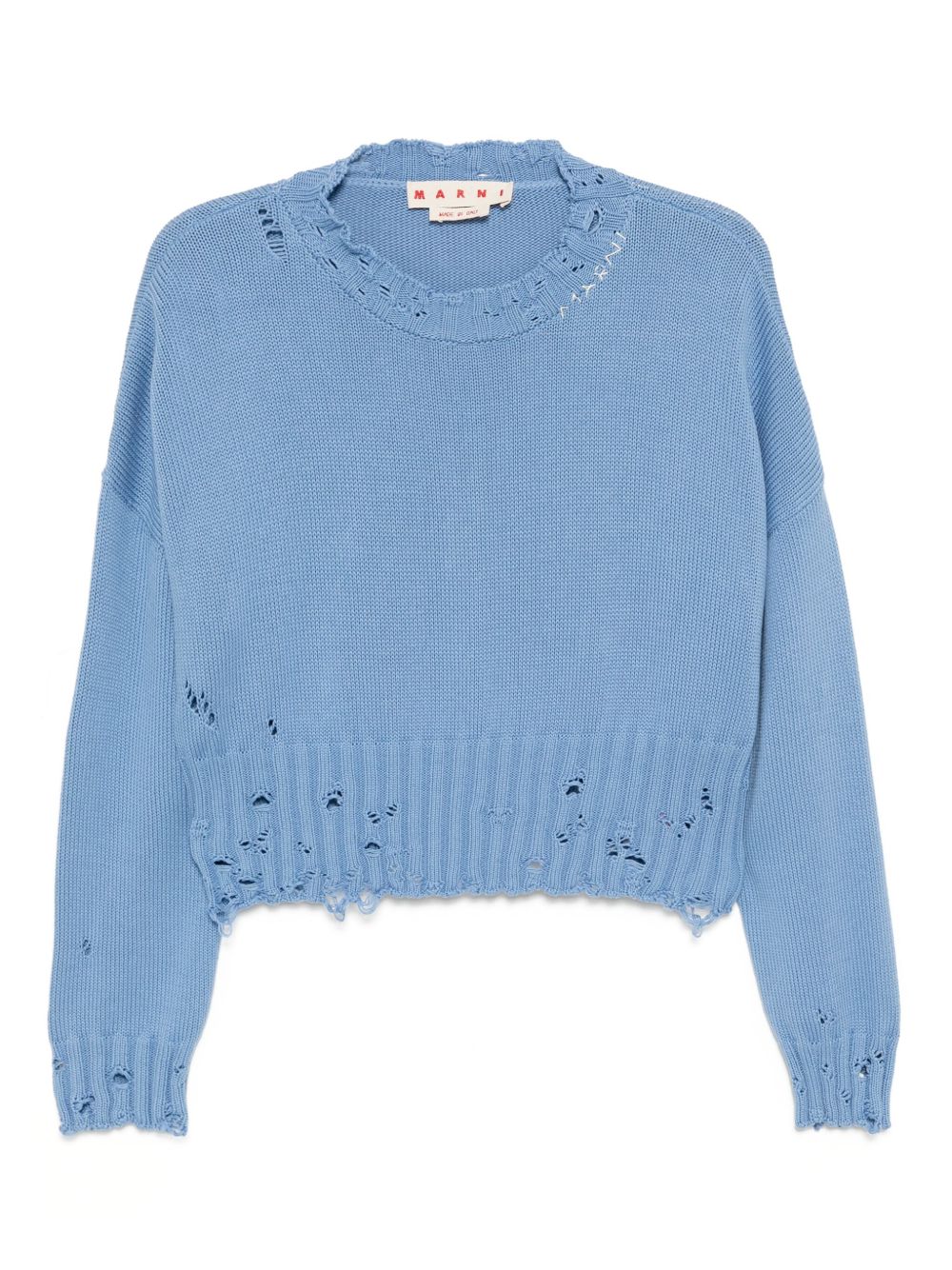 Distressed-finish cropped jumper - Red