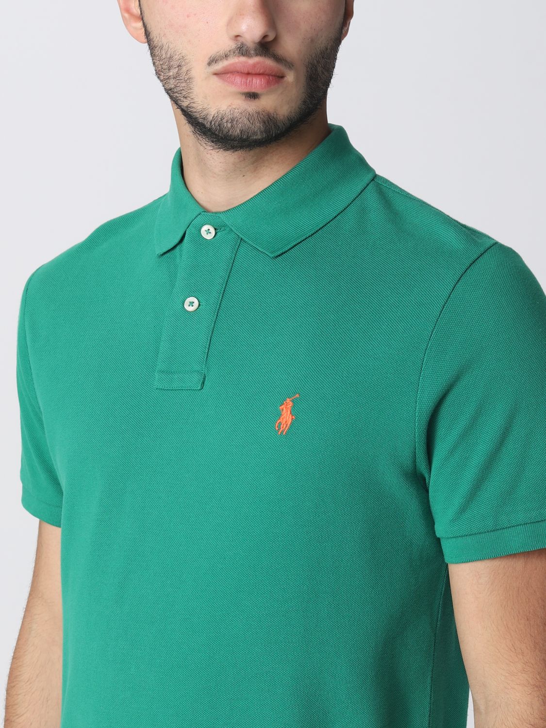 Polo Shirt Men color Grass Green