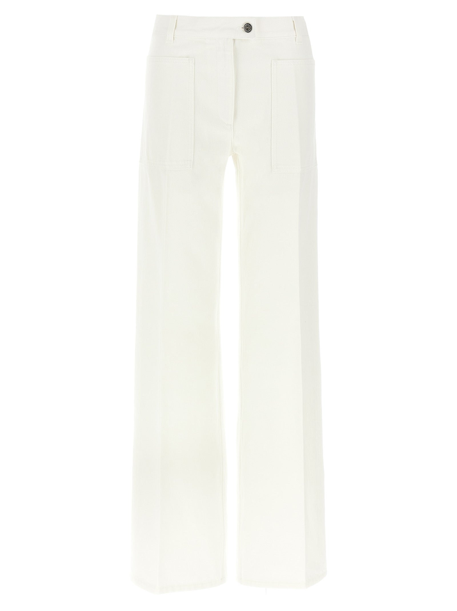 Straight-Leg Cotton Denim Jeans — White